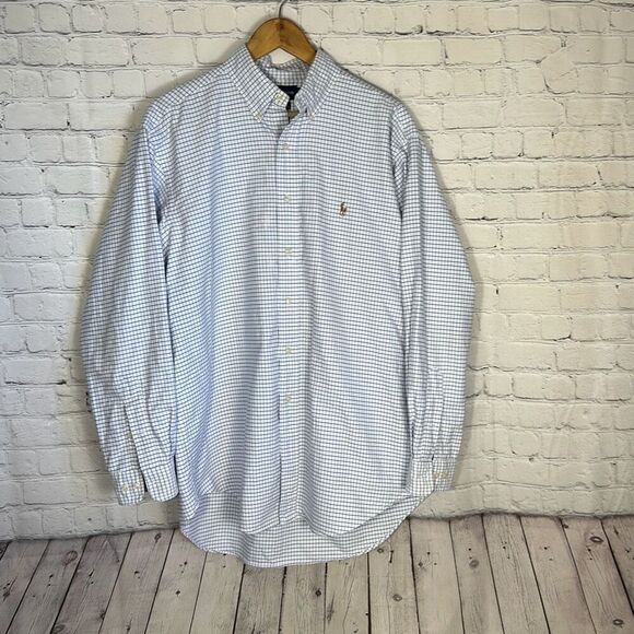 Ralph Lauren Color Pony Yarmouth Oxford Dress Shirt Blue Mens Size 16 34/35 - Picture 1 of 8